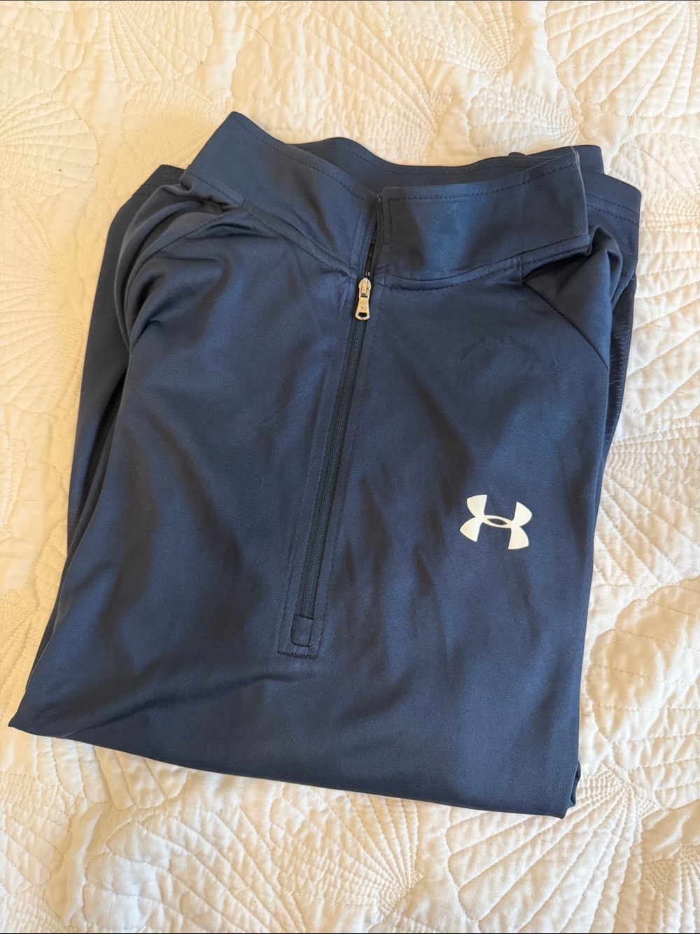 Under Armour Navy Half-Zip Performance Pullover with White Logo